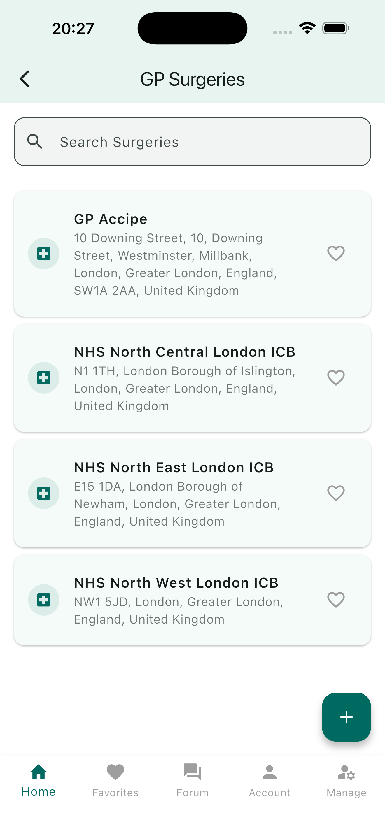 GP surgeries list