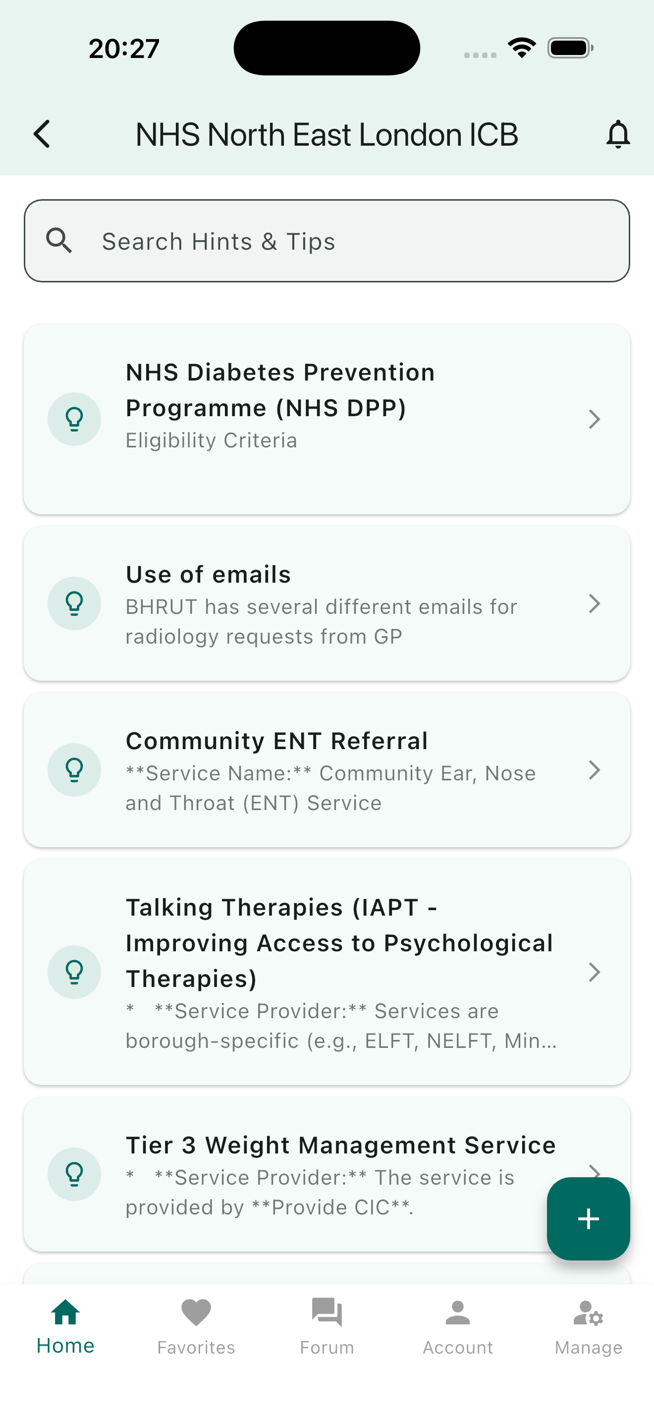 Local referral pathways