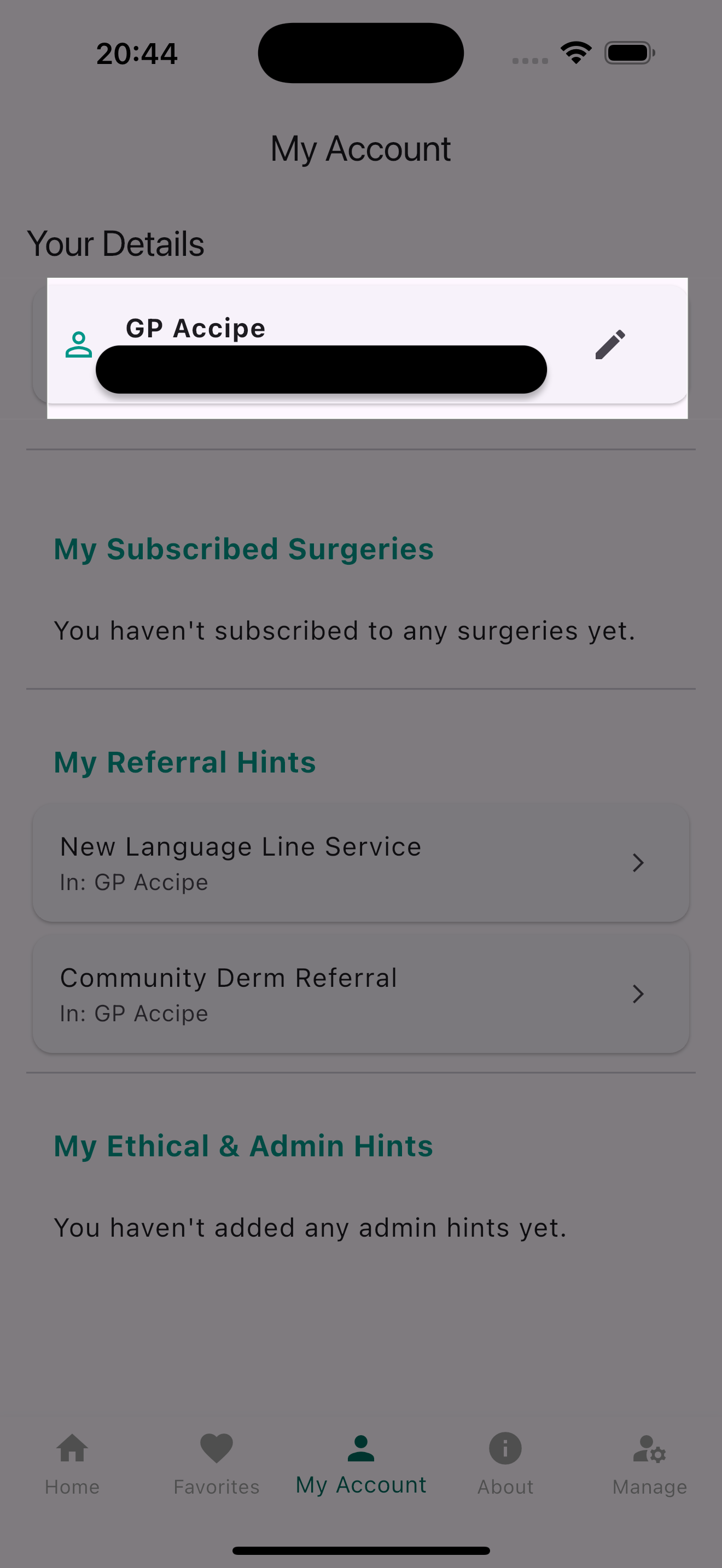 Account and profile